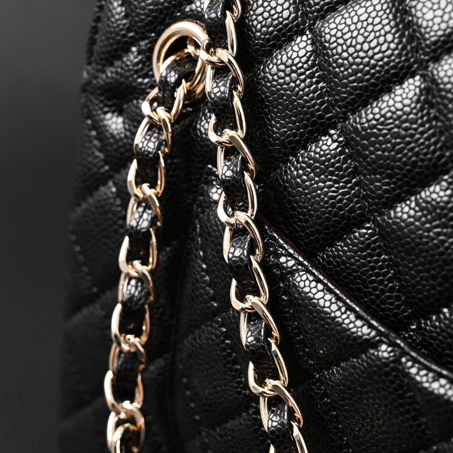 Chanel Classic Flap Bag – Black Quilted Caviar Leather with Gold-Tone Hardware