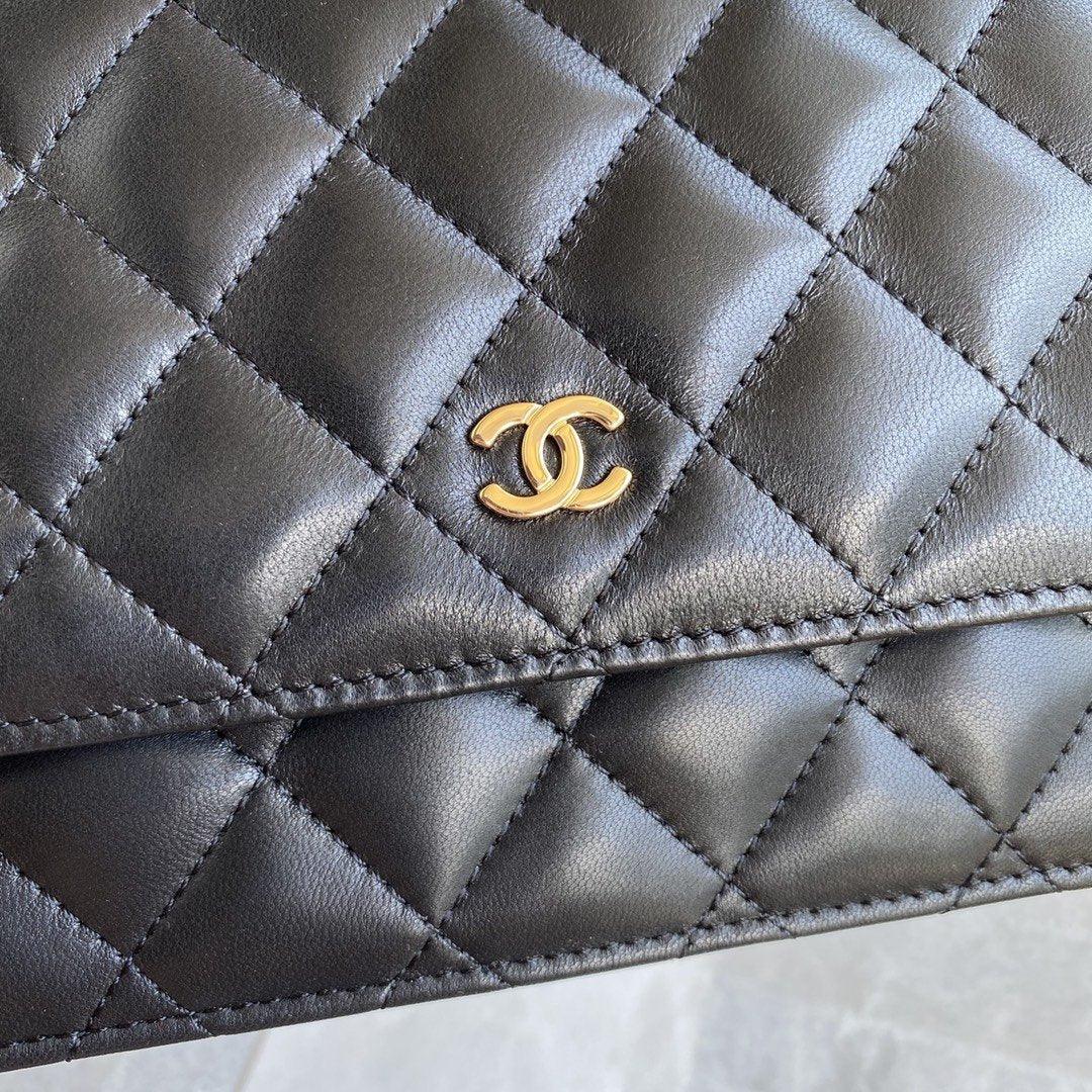 Chanel Wallet on chain WOC Black Lambskin