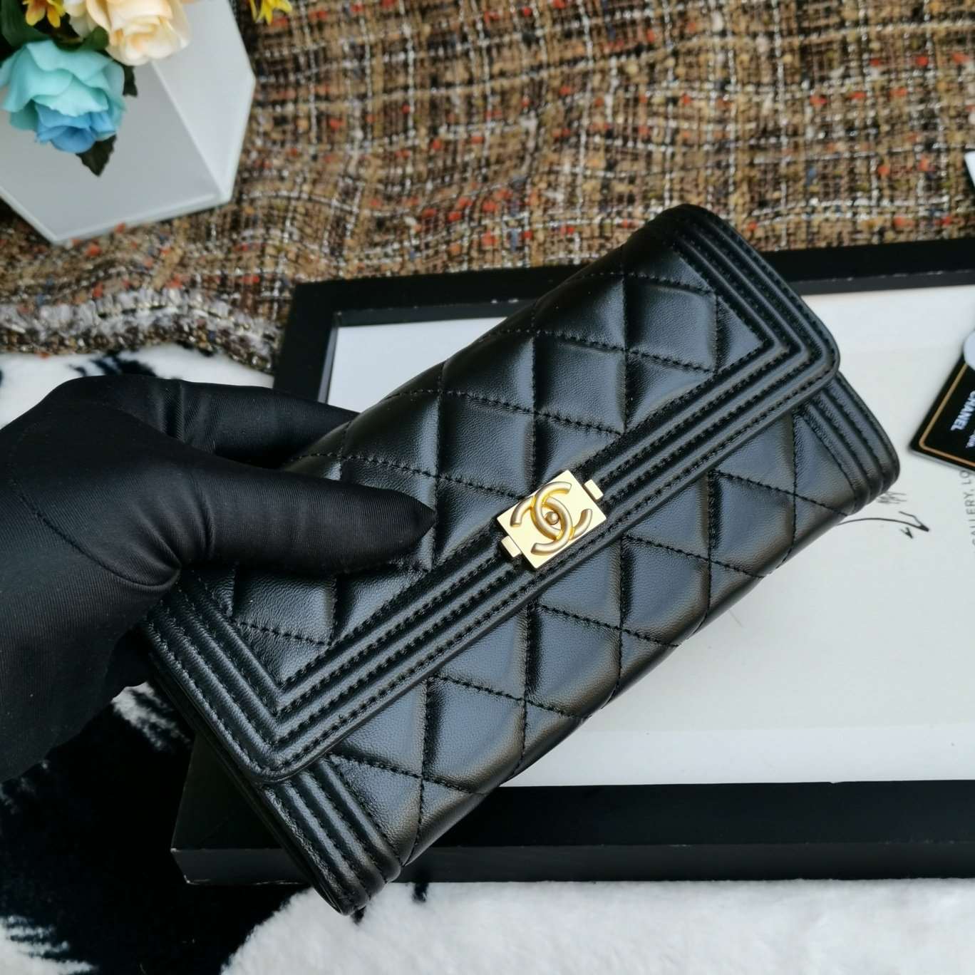 Chanel Boy long Flap Wallet Lambskin
