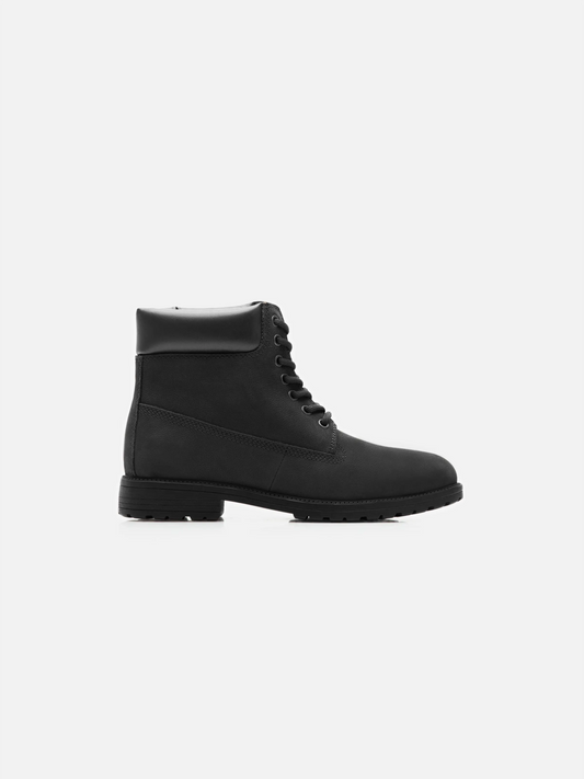 Black Lace-Up Boots