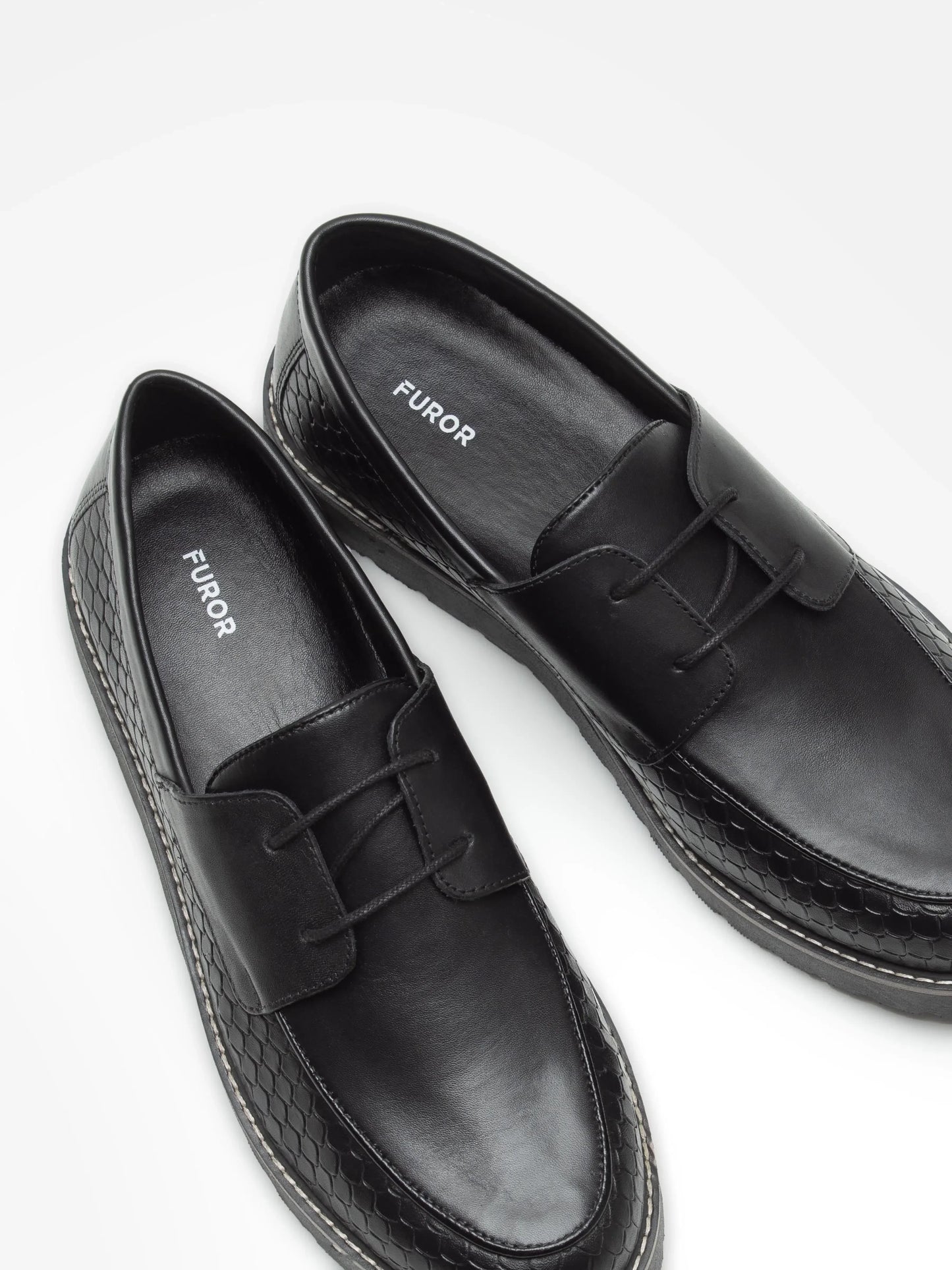 Black Leather Boat Shoes