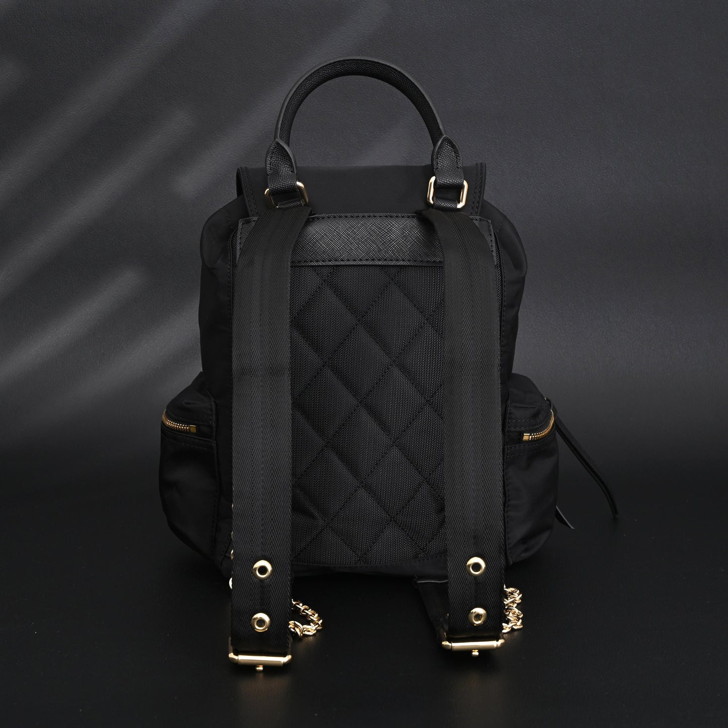 Burberry The Rucksack – Black Nylon & Leather Backpack with Gold-Tone Hardware
