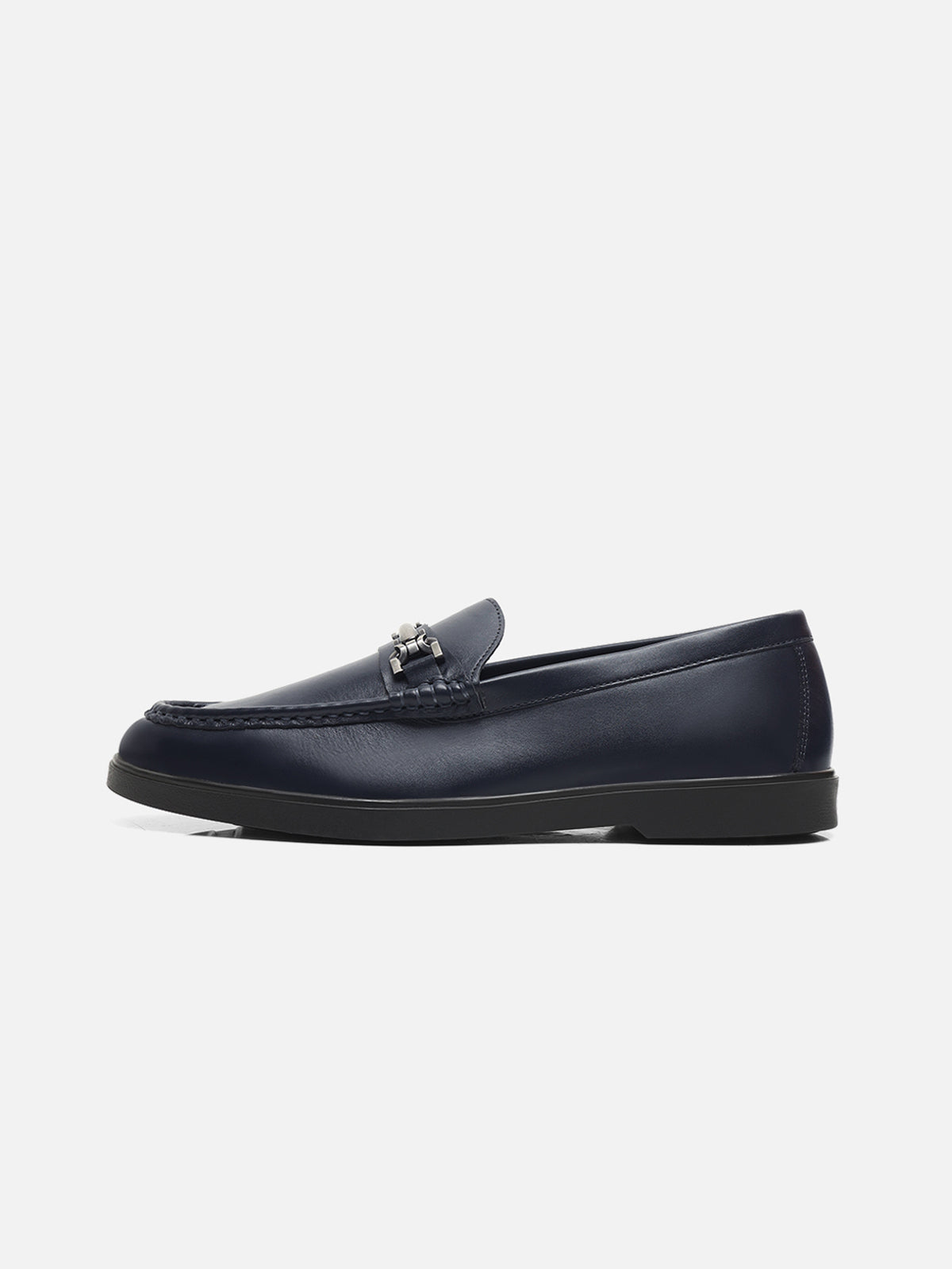 Navy Blue Bit Loafers