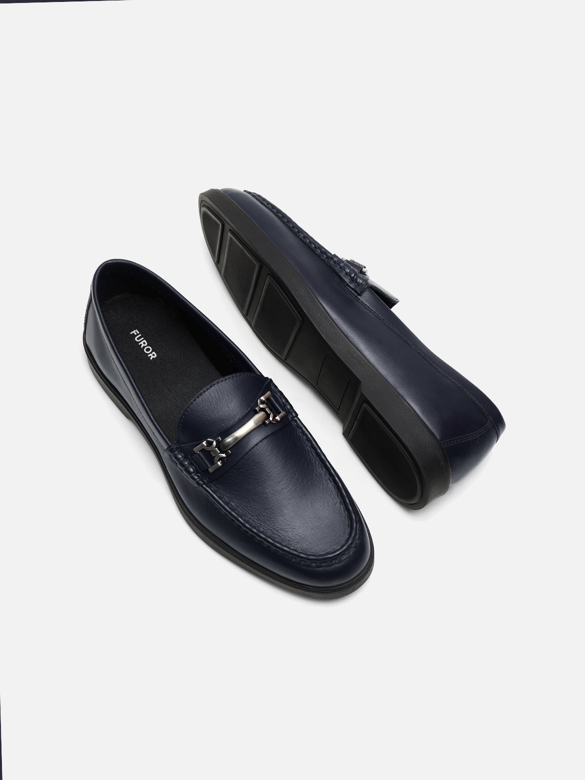 Navy Blue Bit Loafers