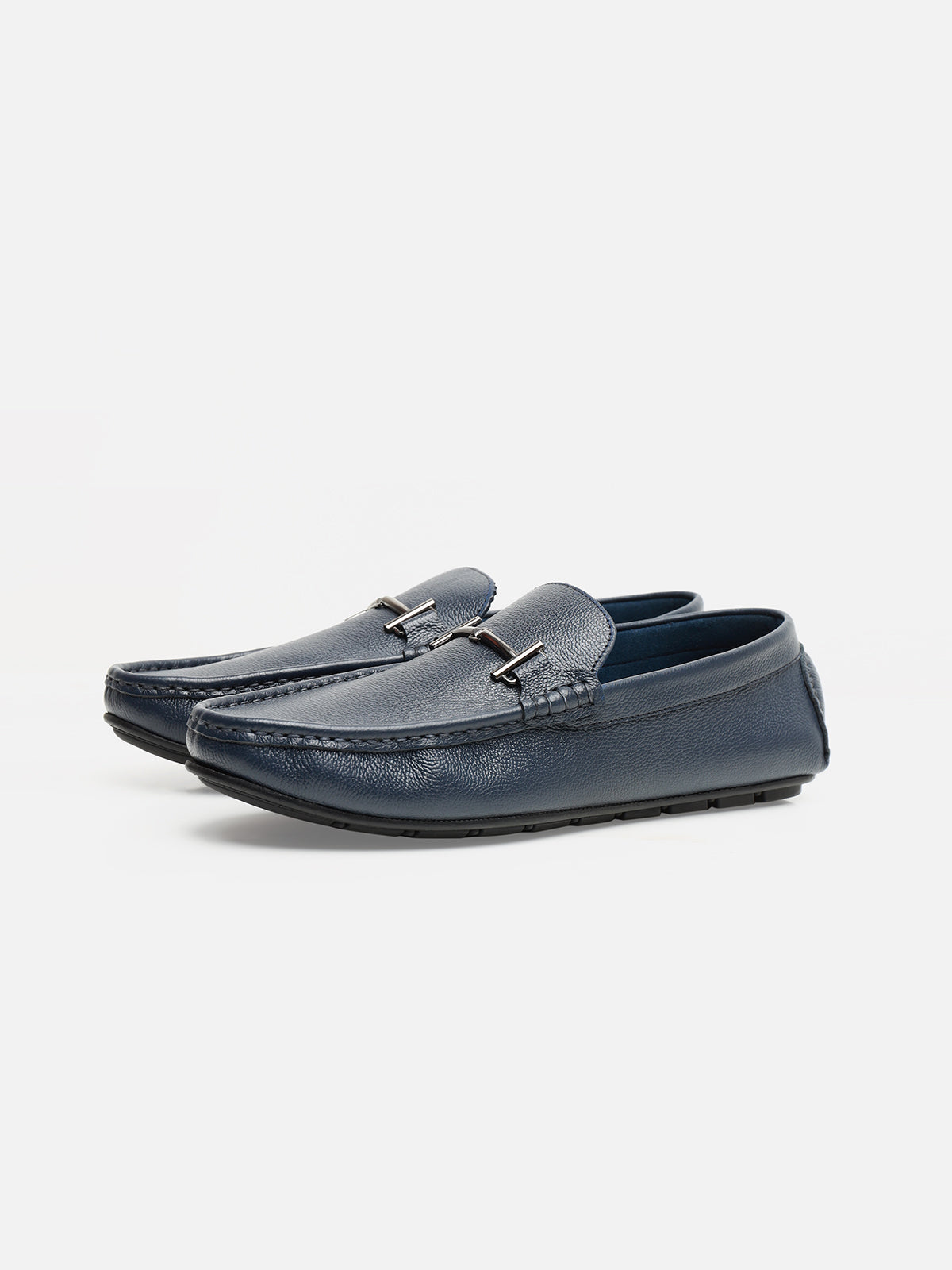 Blue Leather Loafers