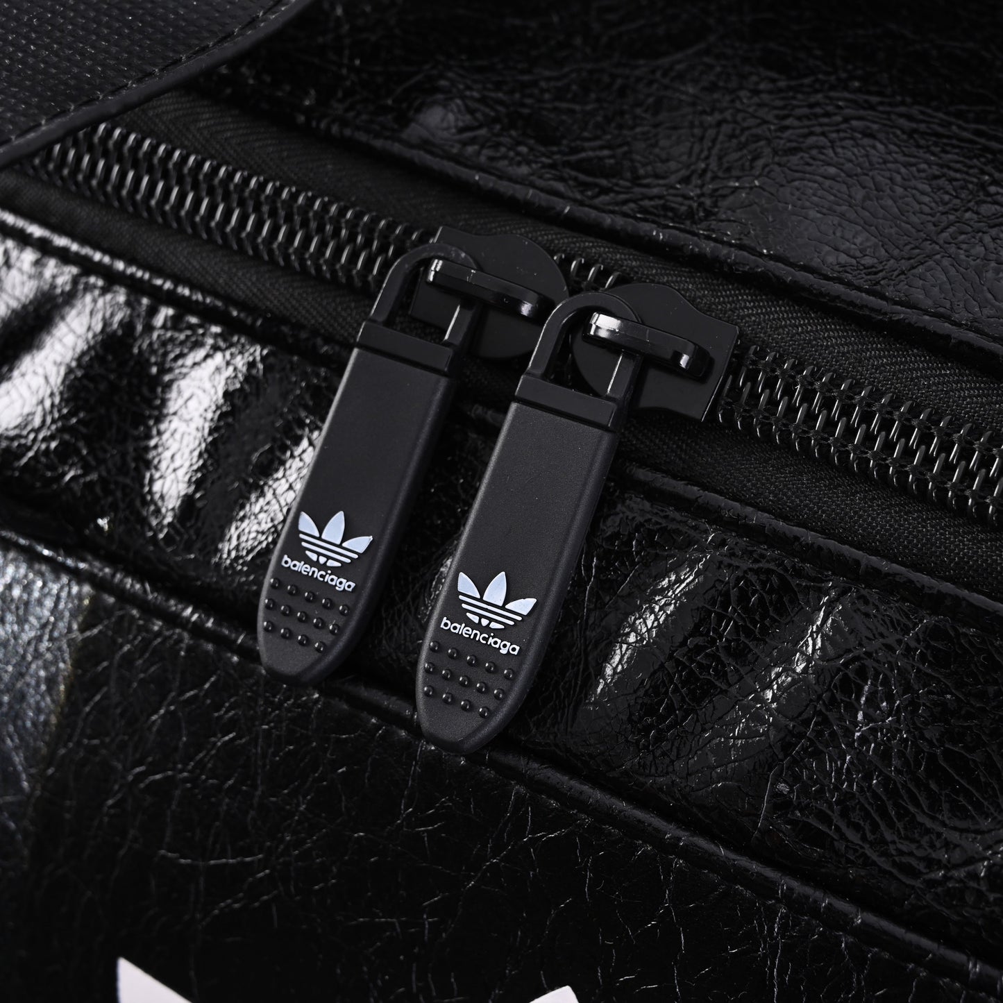 Balenciaga x adidas Large Duffel Travel Bag – Black with Trefoil Logo and Triple Stripes