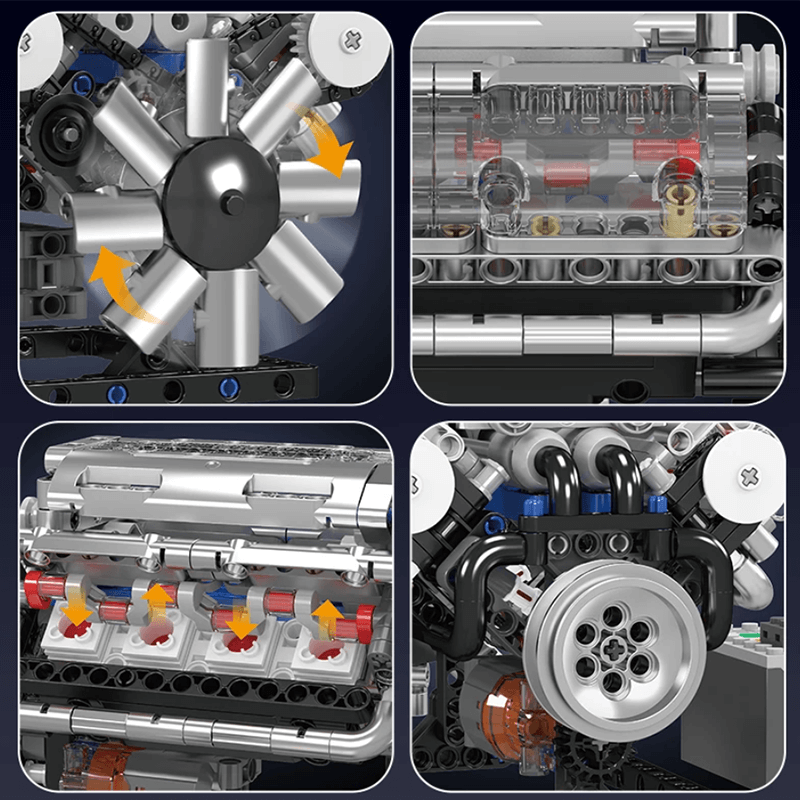 Motorised V8 Engine 534pcs