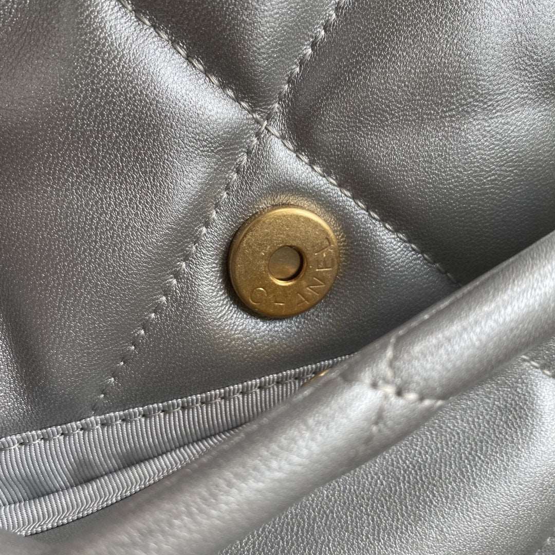 CHANEL 19 Large Flap Bag Silver