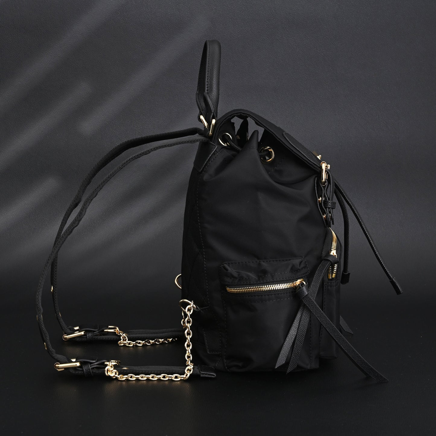 Burberry The Rucksack – Black Nylon & Leather Backpack with Gold-Tone Hardware