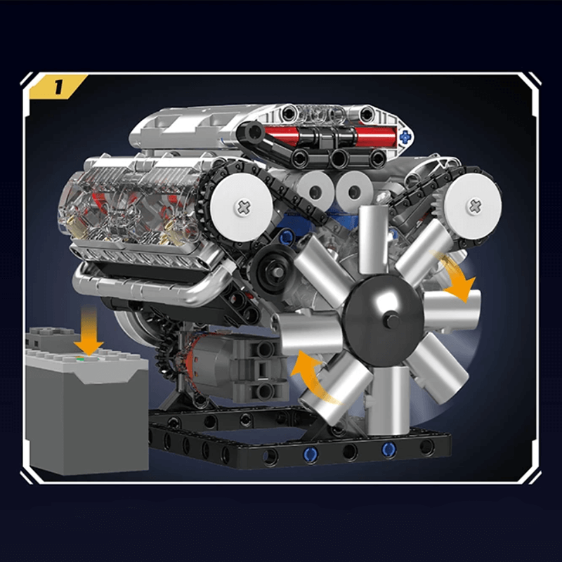 Motorised V8 Engine 534pcs