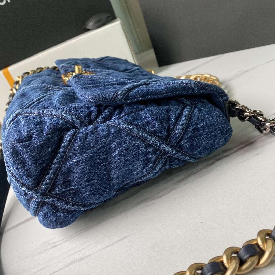 CHANEL 19 Denim Large Flap Bag