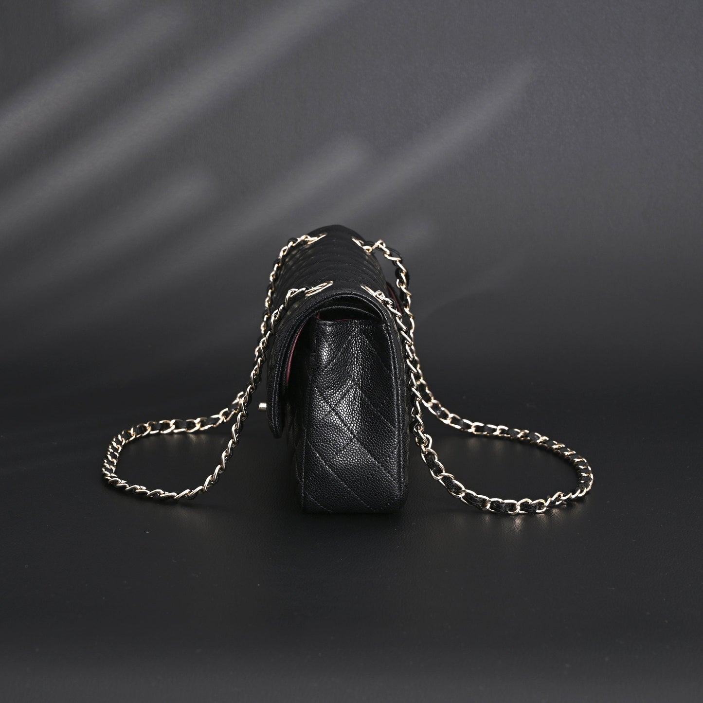 Chanel Classic Flap Bag – Black Quilted Caviar Leather with Gold-Tone Hardware