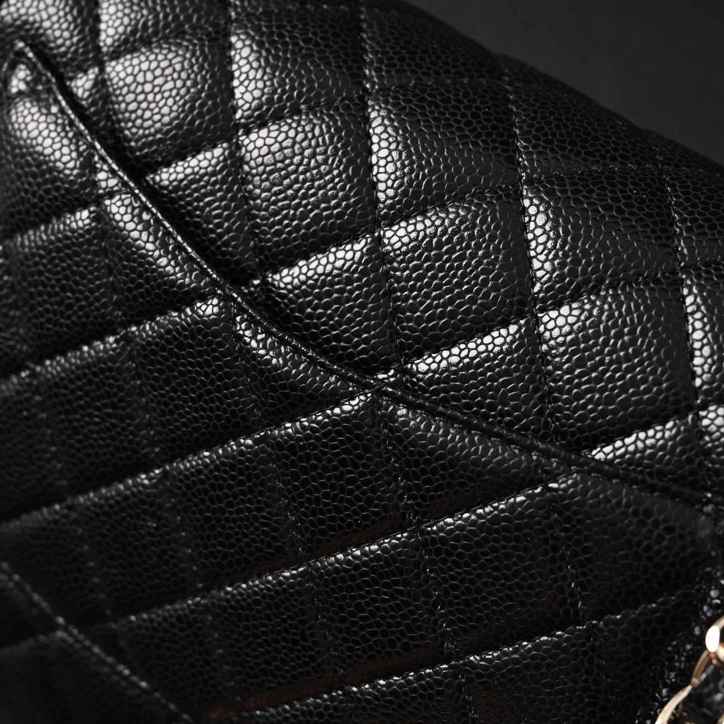 Chanel Classic Flap Bag – Black Quilted Caviar Leather with Gold-Tone Hardware