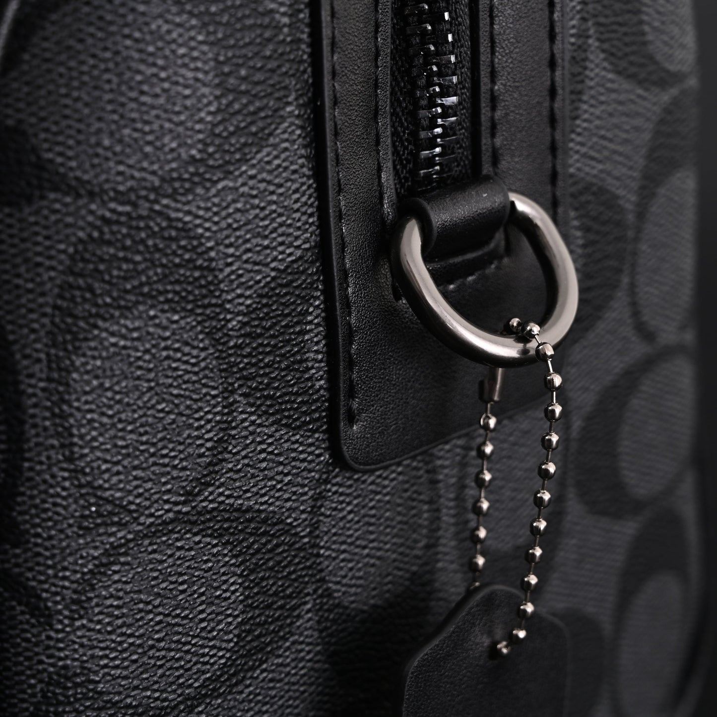 Coach Signature Duffel Bag – Black Monogram Canvas with Leather Trim