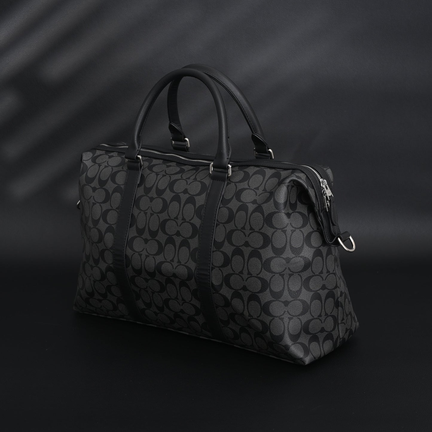 Coach Metropolitan Duffel Bag in Signature Black Canvas