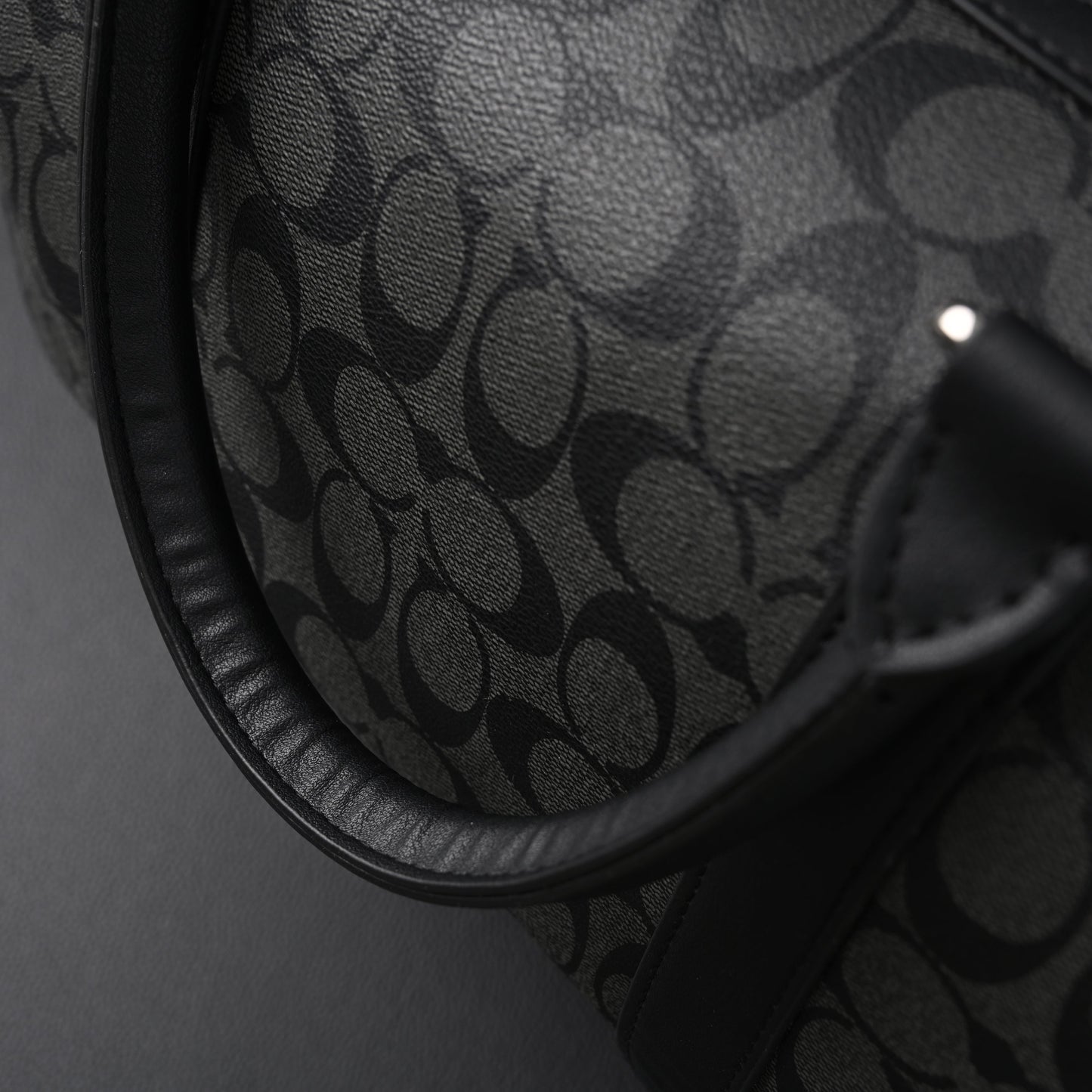 Coach Metropolitan Duffel Bag in Signature Black Canvas