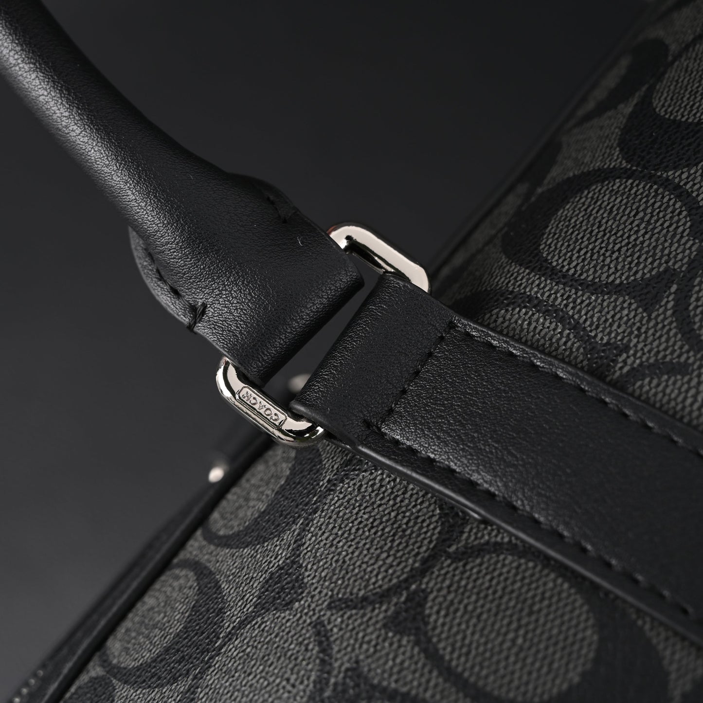 Coach Metropolitan Duffel Bag in Signature Black Canvas