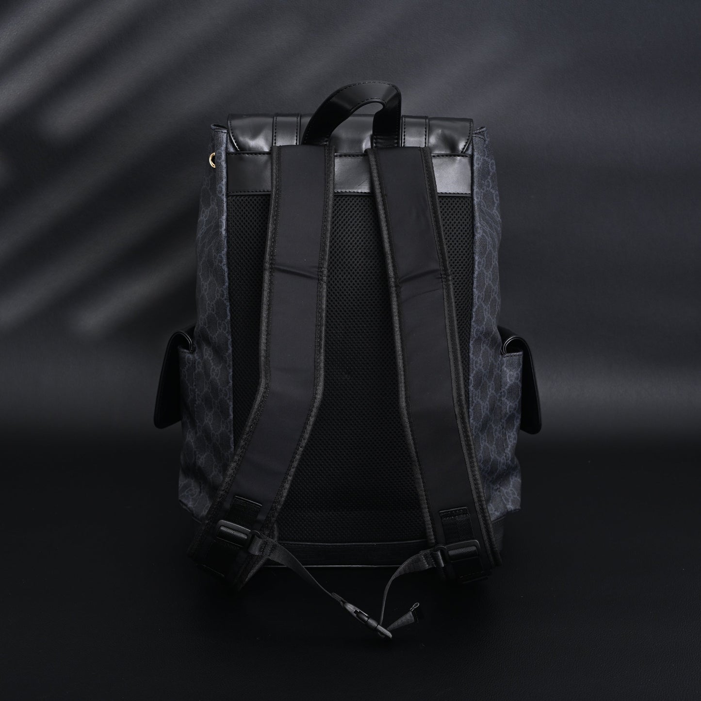 Gucci GG Supreme Monogram Backpack with Web Stripe