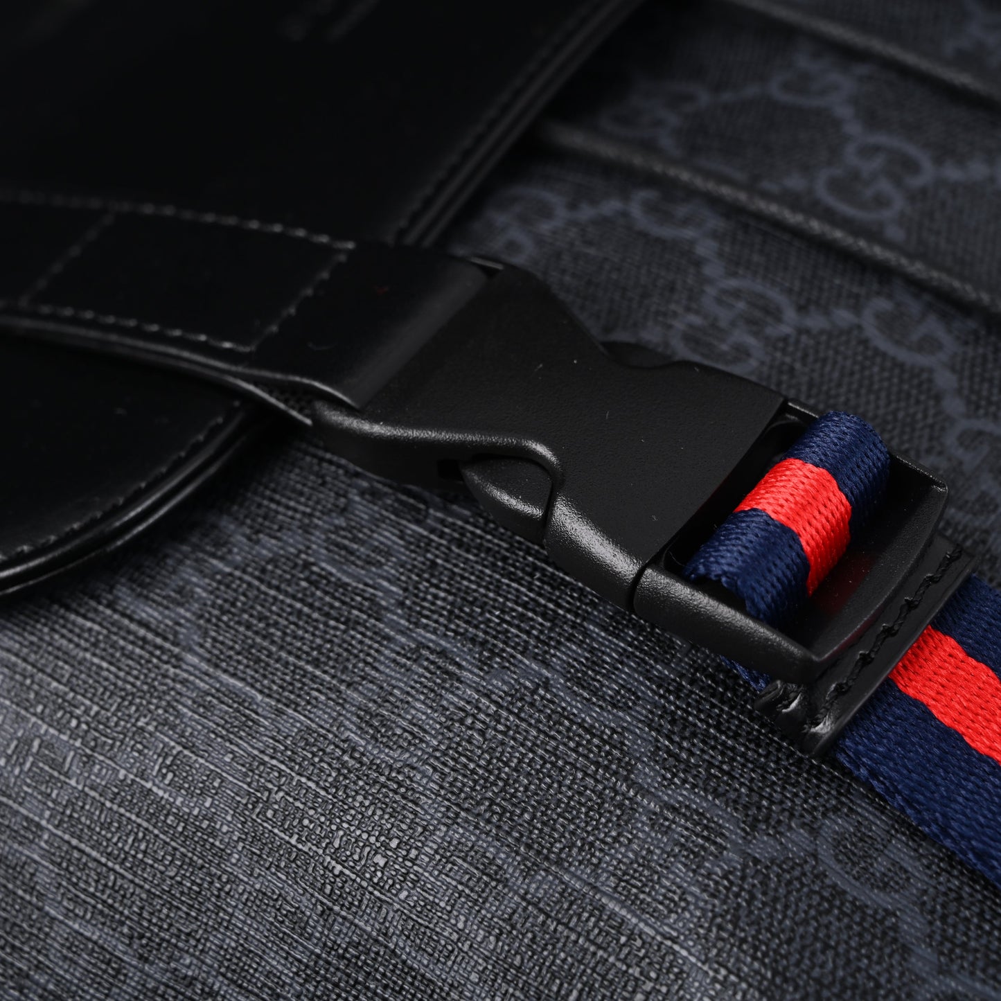 Gucci GG Supreme Monogram Backpack with Web Stripe