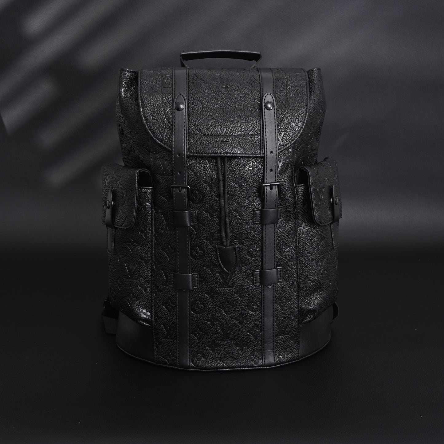 Louis Vuitton Christopher PM Backpack Monogram Shadow Black Leather