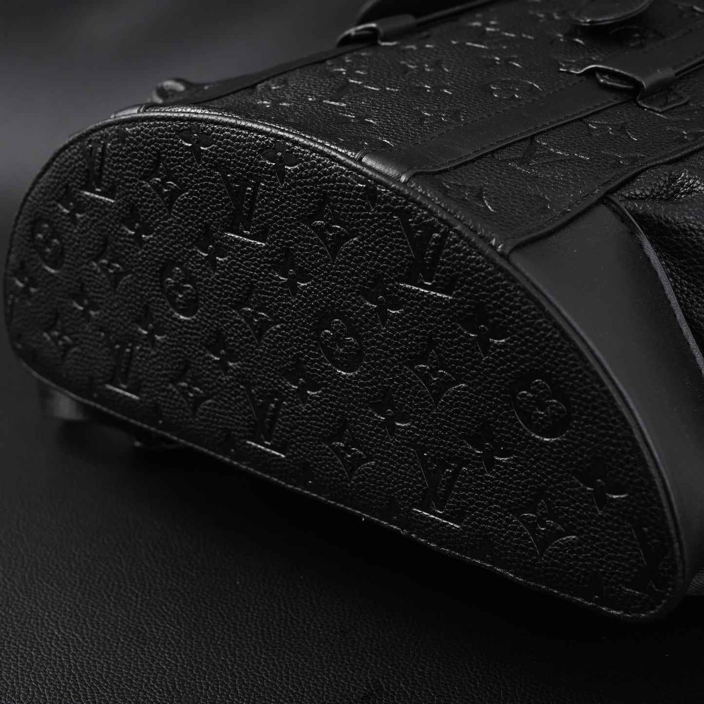 Louis Vuitton Christopher PM Backpack Monogram Shadow Black Leather