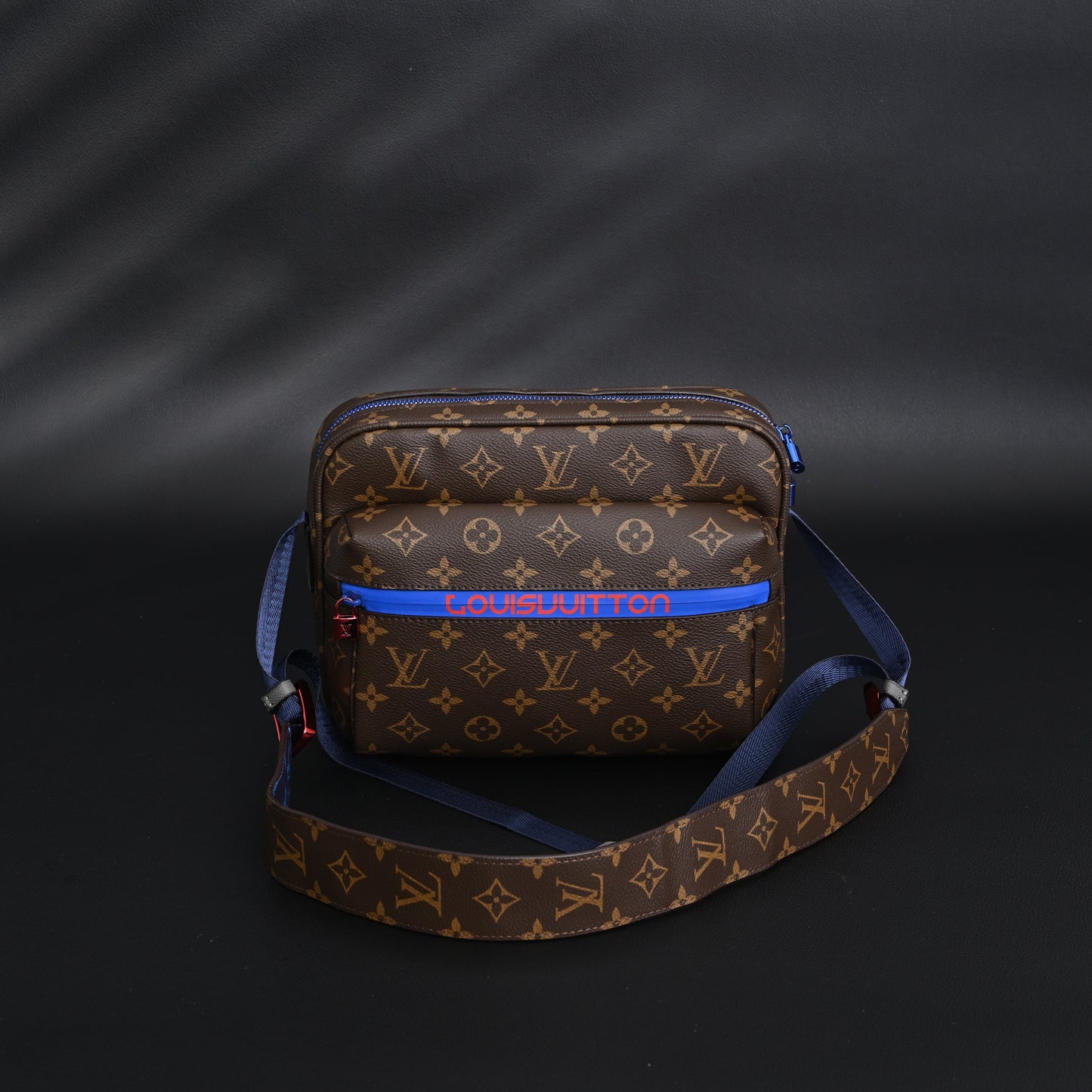Louis Vuitton Trio Messenger Bag – Monogram Canvas with Blue Strap