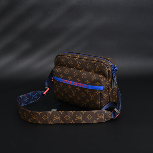 Louis Vuitton Trio Messenger Bag – Monogram Canvas with Blue Strap
