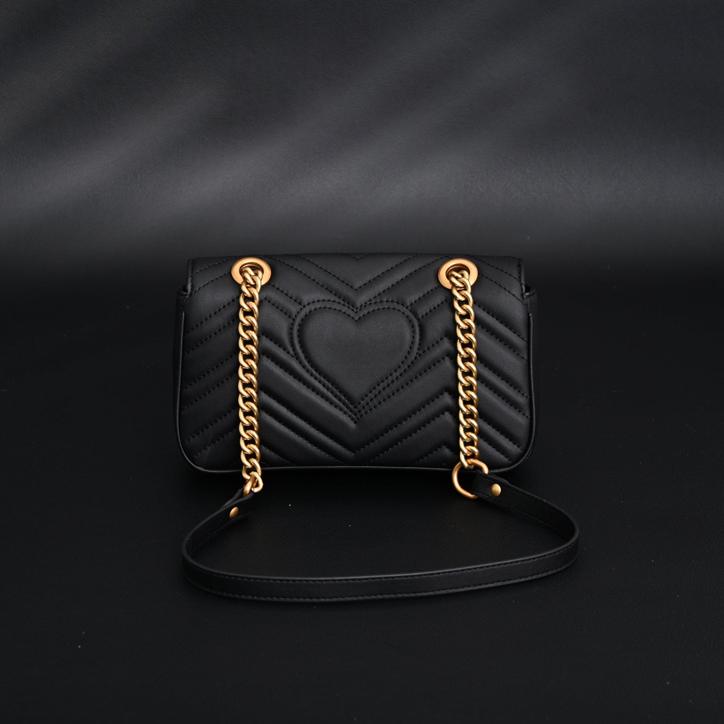 Gucci GG Marmont Small Matelassé Shoulder Bag – Black Leather with Gold Hardware