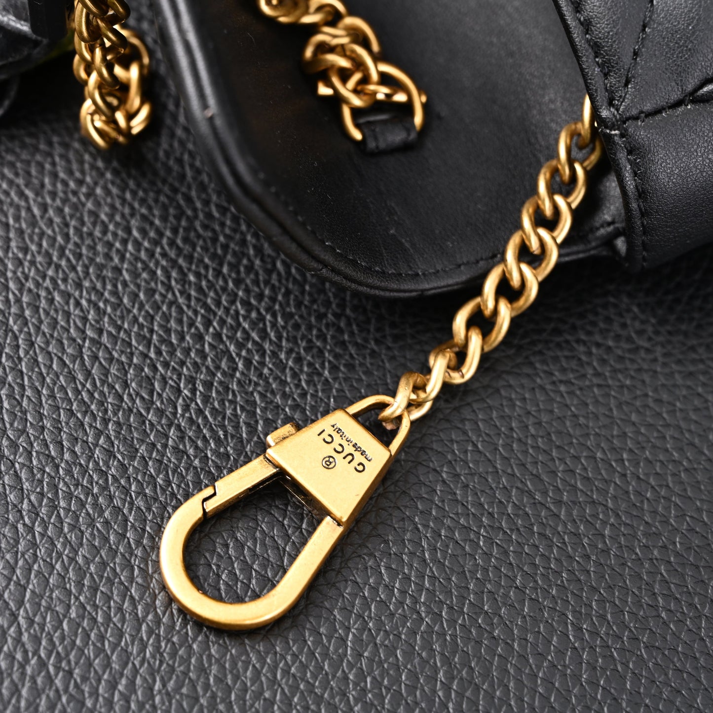 Gucci GG Marmont Matelassé Mini Shoulder Bag – Black Leather with Gold Chain
