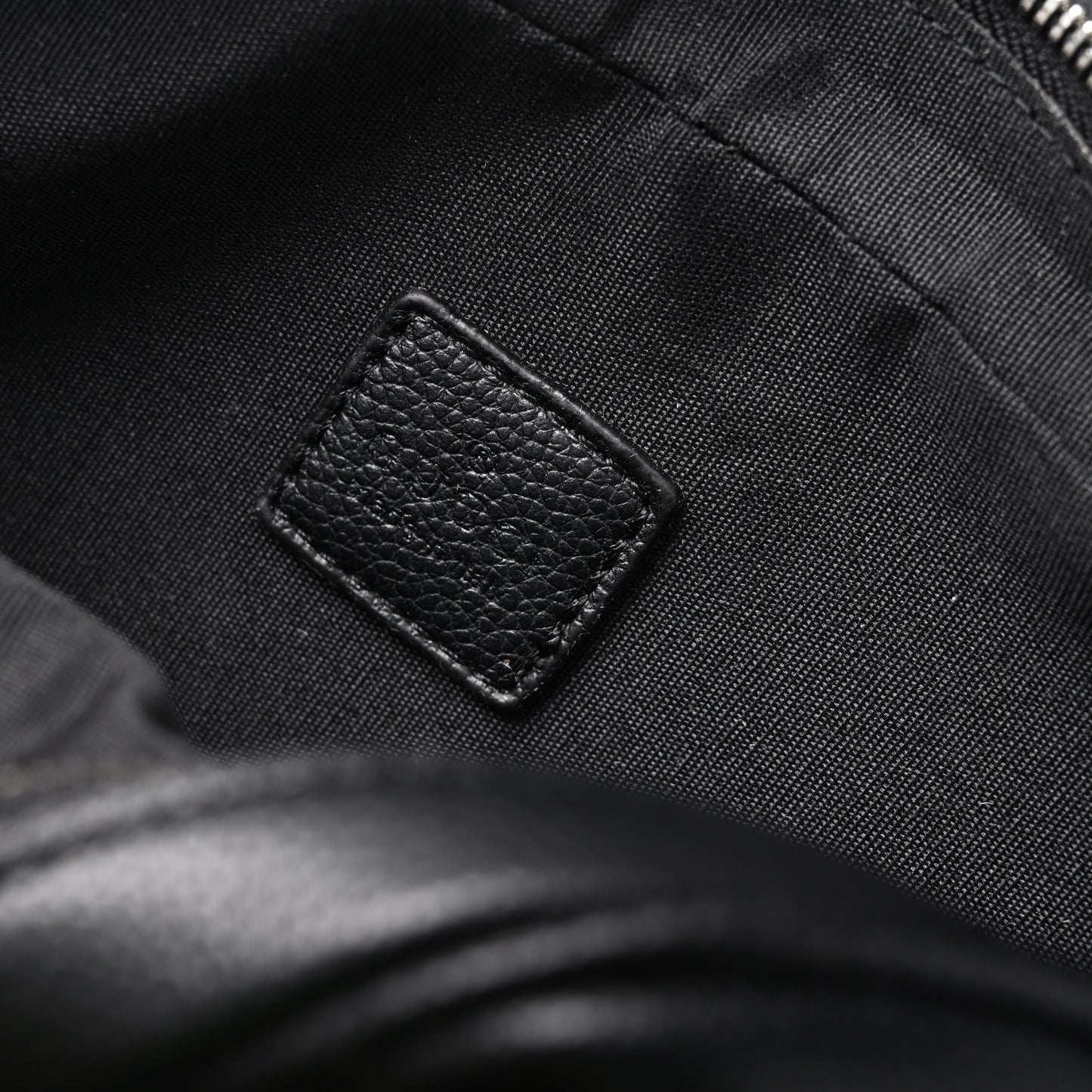 Gucci Black Leather Embossed Logo Belt Bag