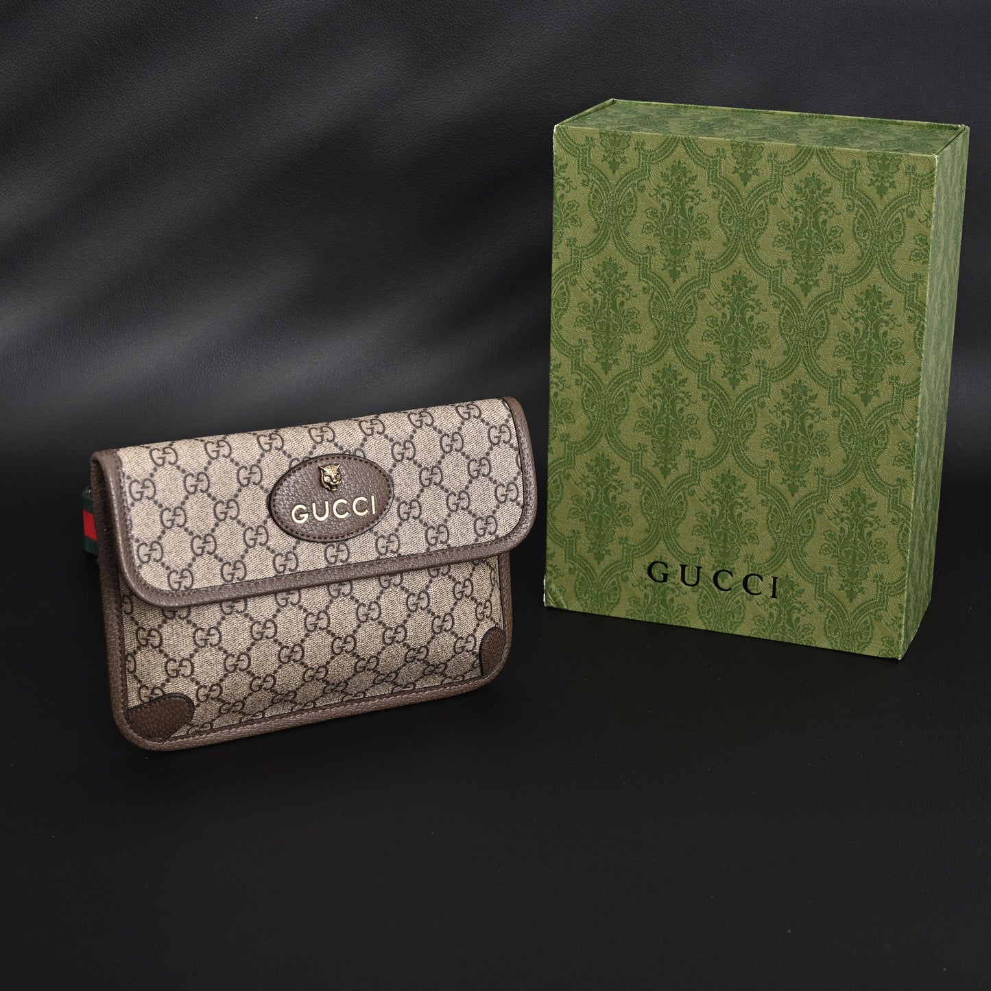 Gucci Ophidia GG Supreme Mini Belt Bag – Beige/Ebony with Web Stripe