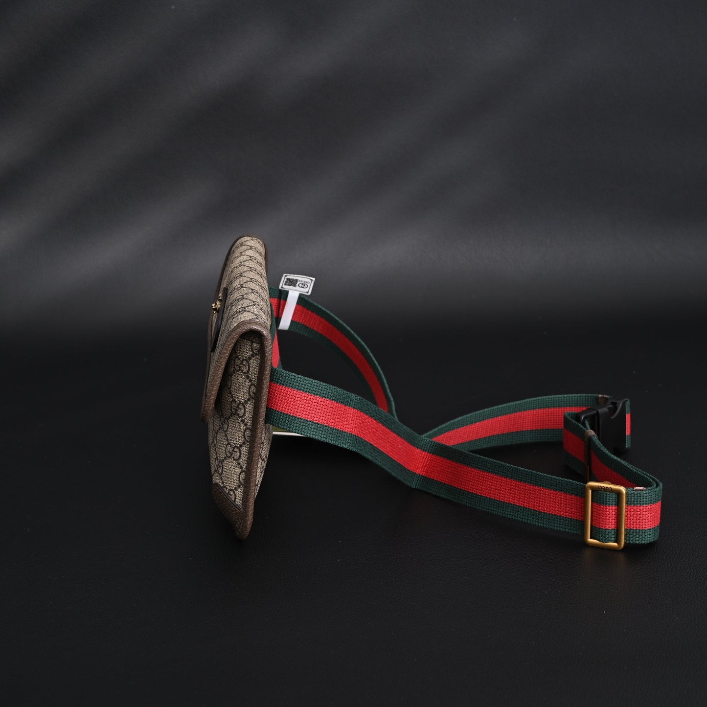 Gucci Ophidia GG Supreme Mini Belt Bag – Beige/Ebony with Web Stripe