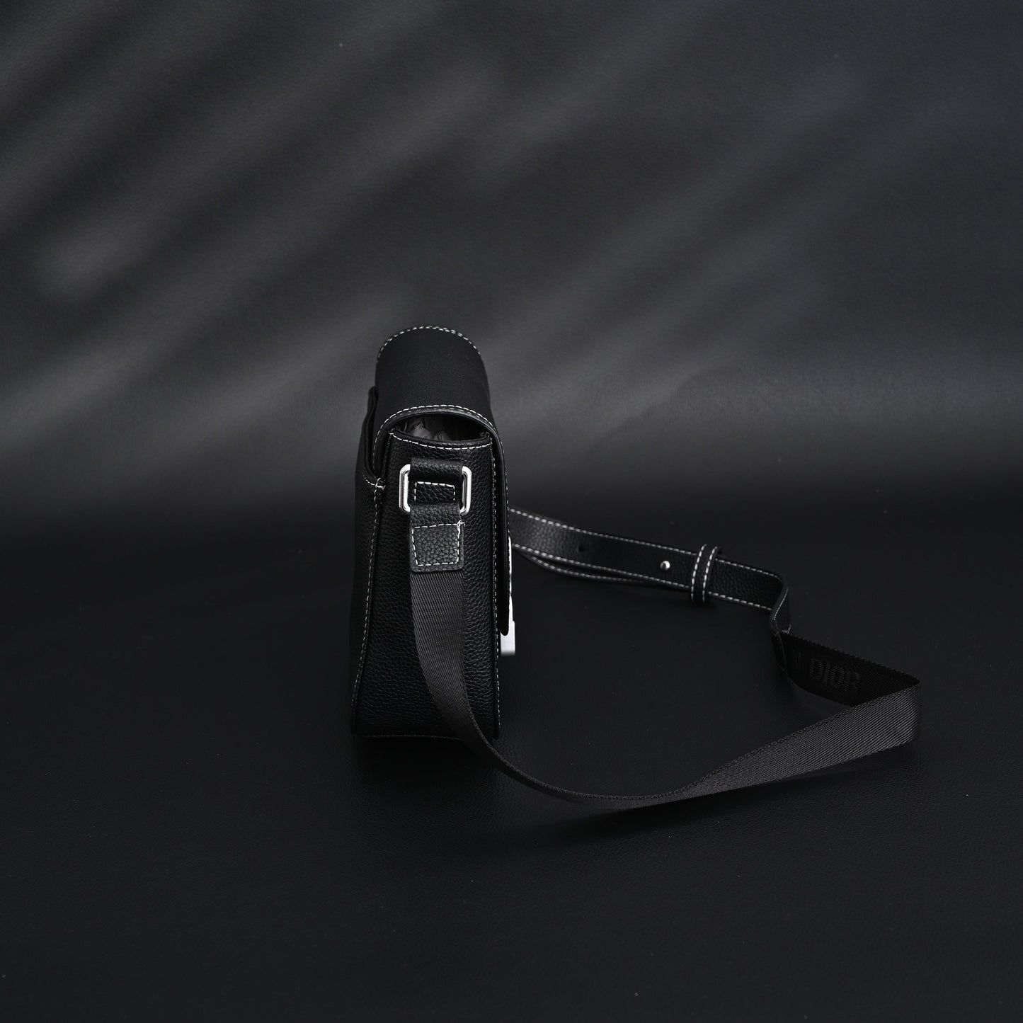 Dior Saddle Crossbody Bag – Black Grained Calfskin with Silver-Tone Hardware