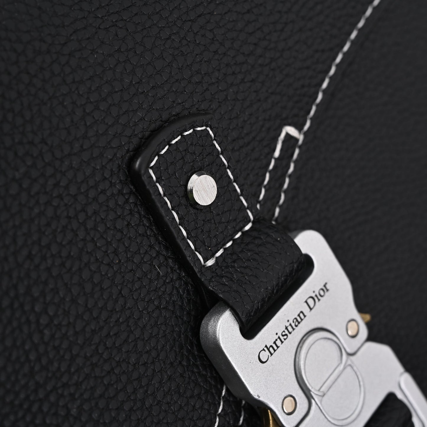 Dior Saddle Crossbody Bag – Black Grained Calfskin with Silver-Tone Hardware