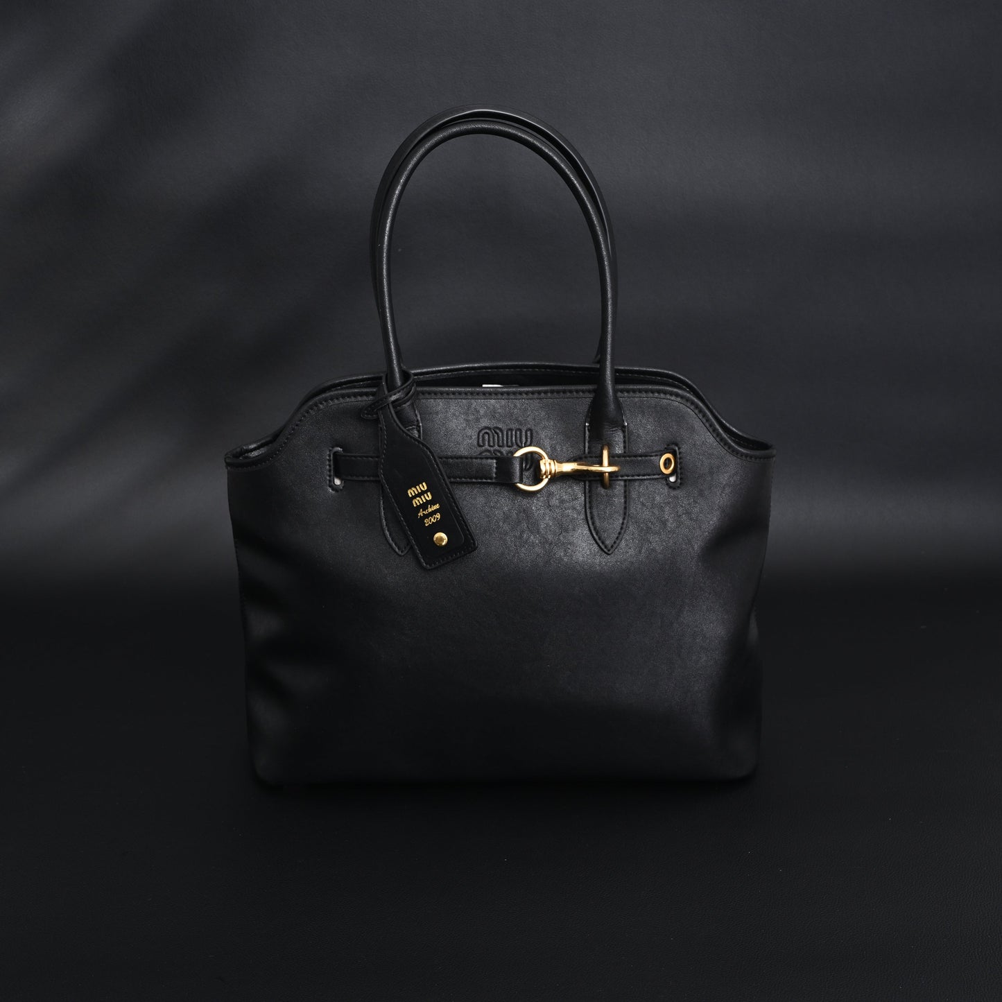 Miu Miu Leather Tote Bag – Classic Black