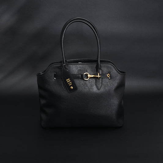 Miu Miu Leather Tote Bag – Classic Black