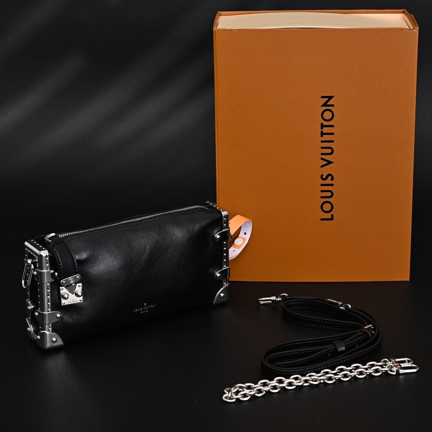 Louis Vuitton Soft Trunk Monogram Black Leather Crossbody Bag