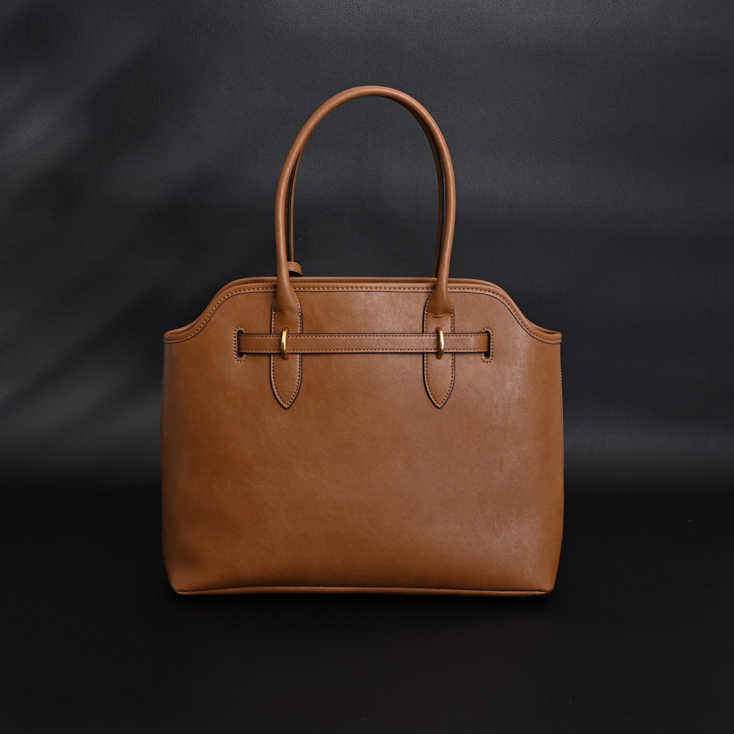 Miu Miu Leather Tote Bag – Elegant Caramel Brown