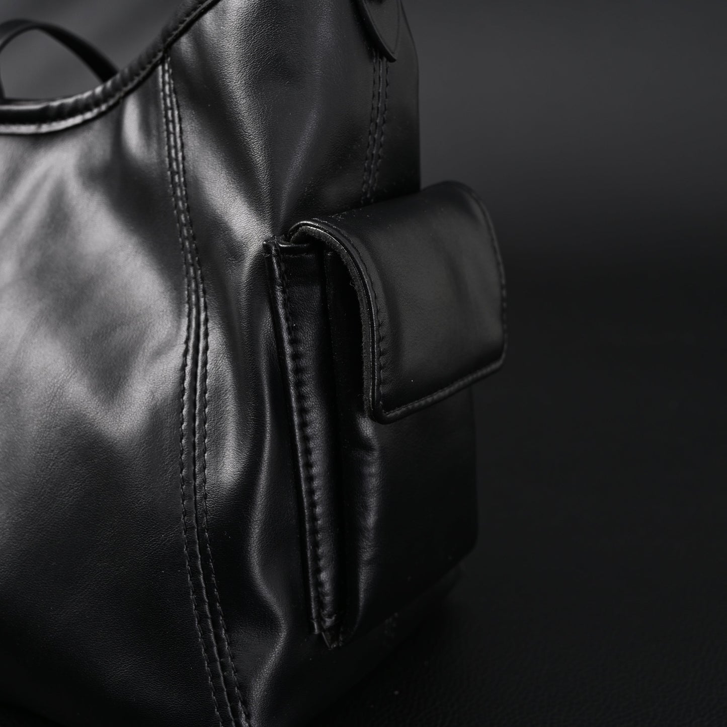 Louis Vuitton Montaigne Black Mahina Leather Shoulder Bag