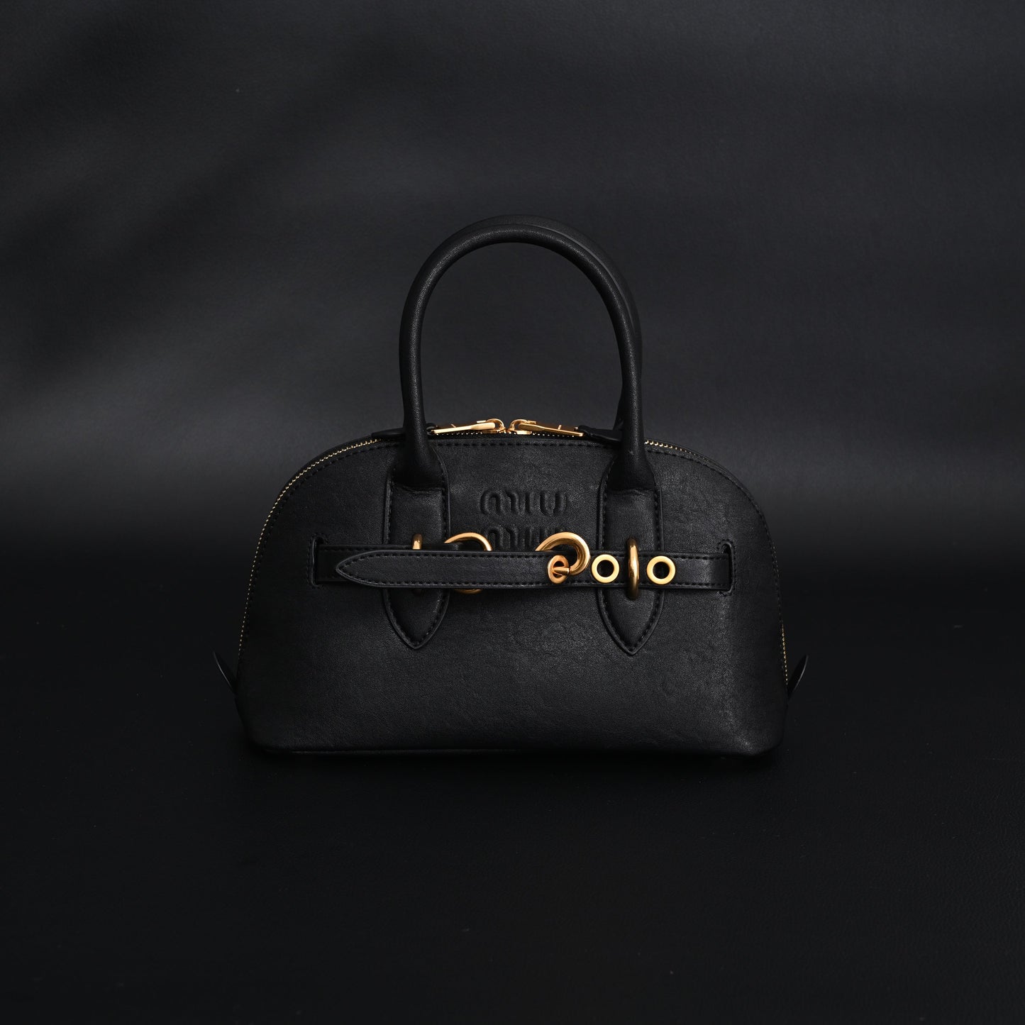 Miu Miu Black Leather Satchel Bag – Medium Structured Tote