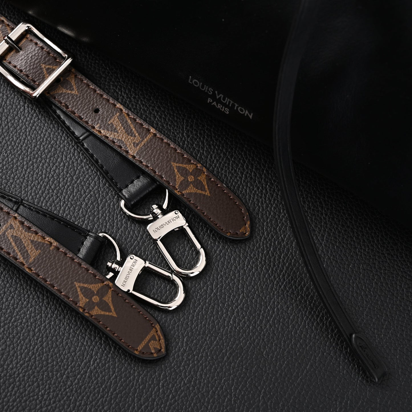 Louis Vuitton Montaigne Black Mahina Leather Shoulder Bag