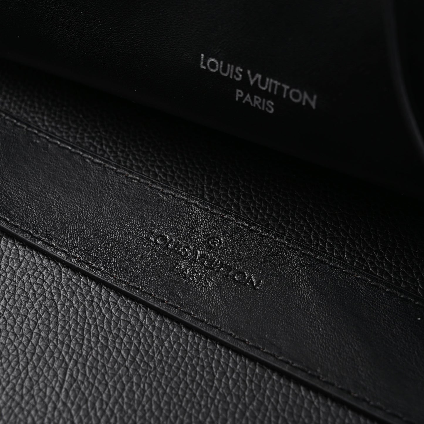 Louis Vuitton Montaigne Black Mahina Leather Shoulder Bag