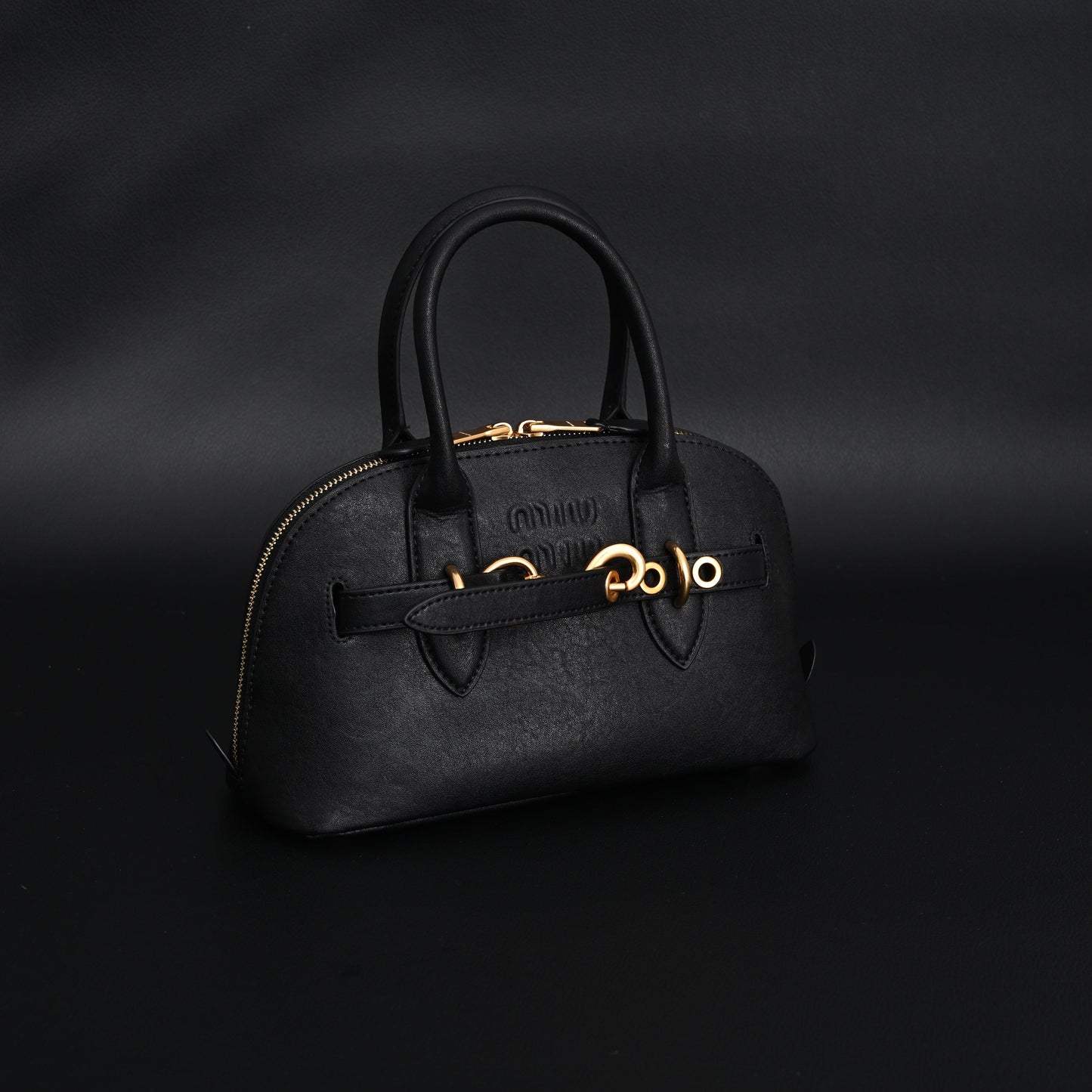 Miu Miu Black Leather Satchel Bag – Medium Structured Tote