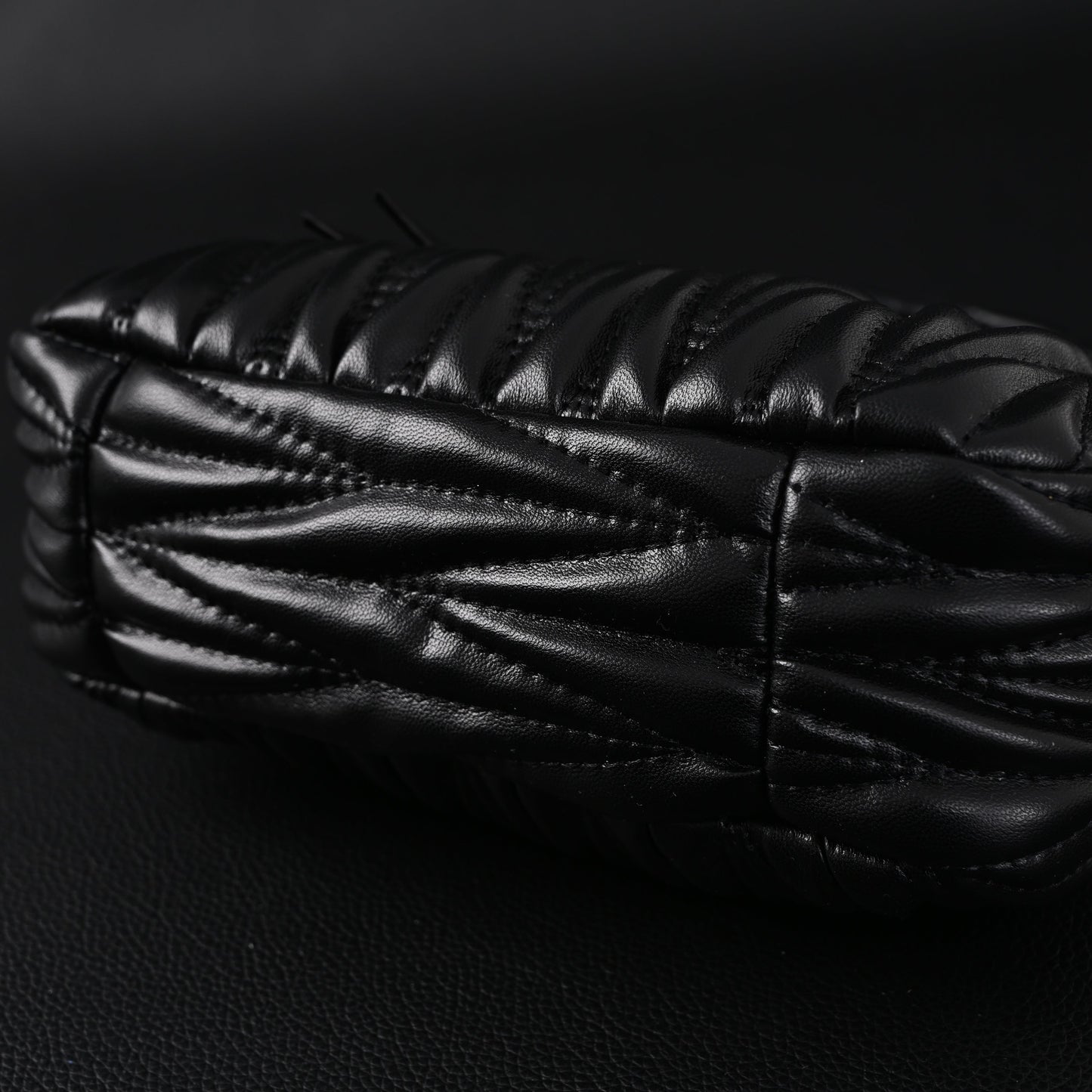 Miu Miu Matelassé Leather Hobo Bag – Black with Gold Hardware