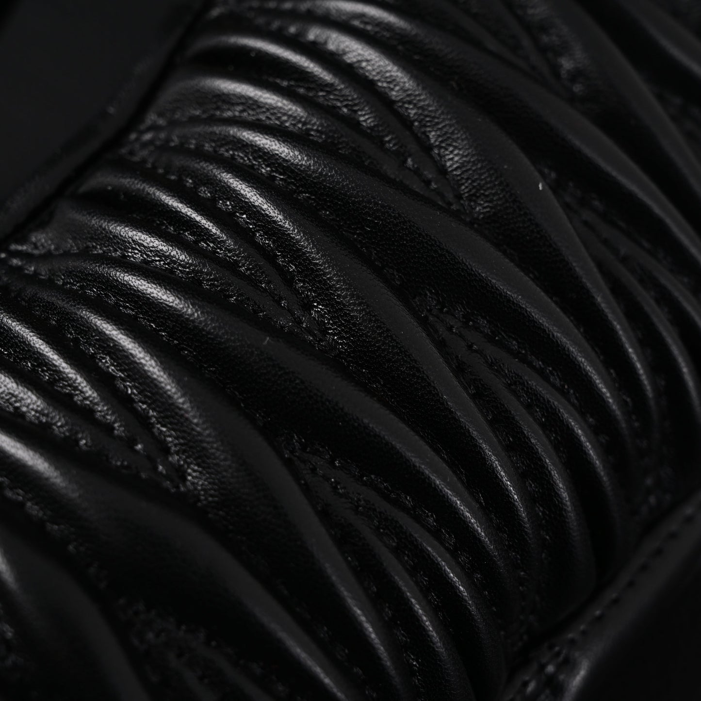 Miu Miu Matelassé Leather Hobo Bag – Black with Gold Hardware