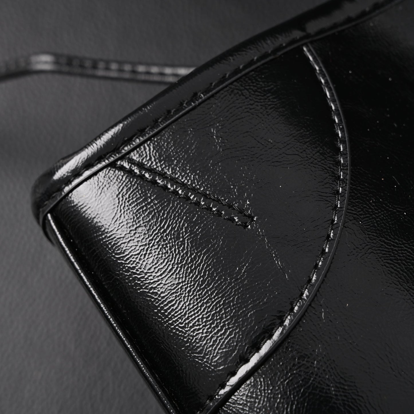 Prada Cleo Black Patent Leather Shoulder Bag with Gold Hardware