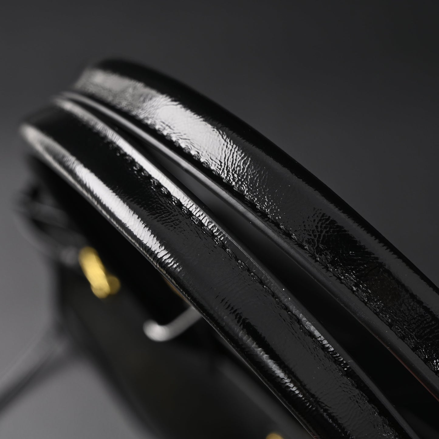 Prada Cleo Black Patent Leather Shoulder Bag with Gold Hardware