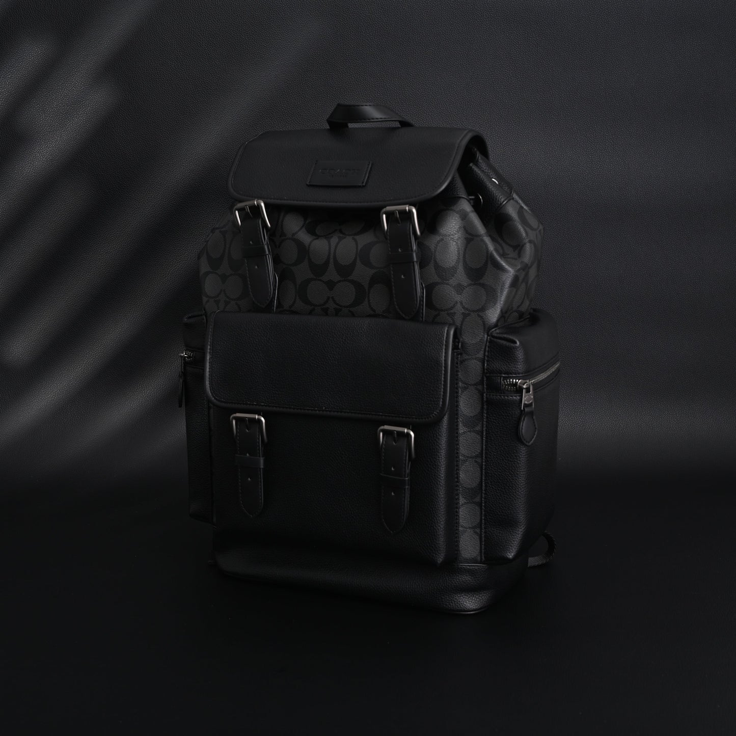 Coach Men’s Leather Backpack – Black Signature Canvas