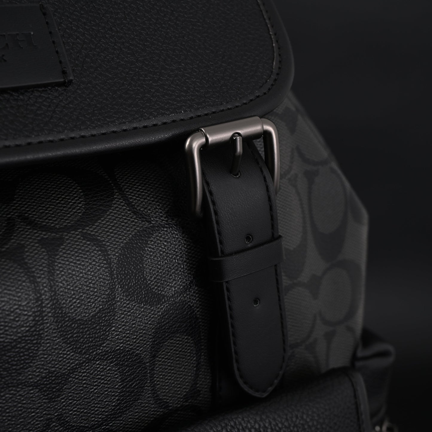 Coach Men’s Leather Backpack – Black Signature Canvas