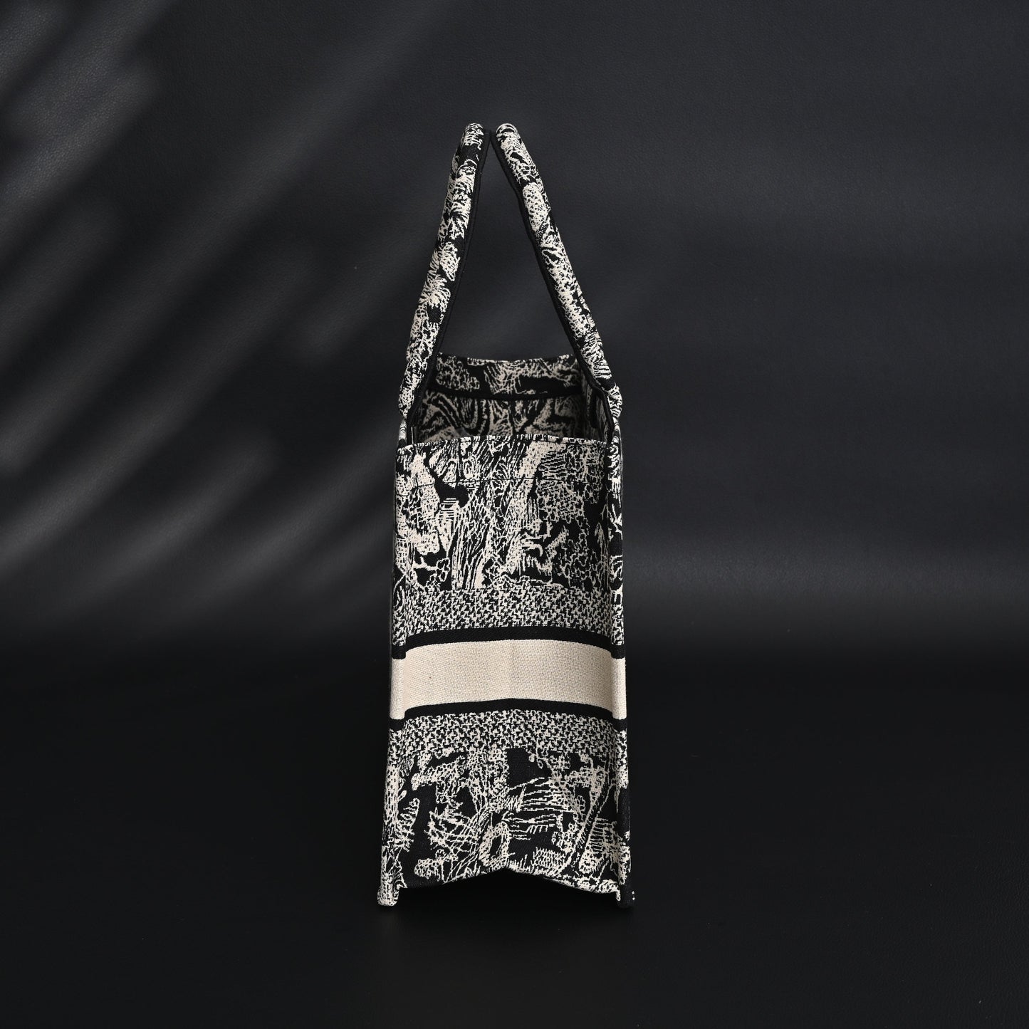 Dior Book Tote Bag – Black Toile de Jouy Embroidery